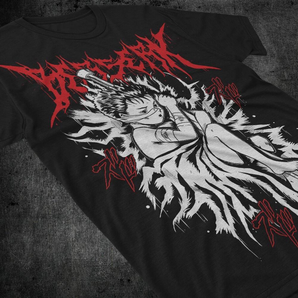 guts kid berserk T-shirt Manga Strip Gut Berserker Armour Anime Gift Black Shirt