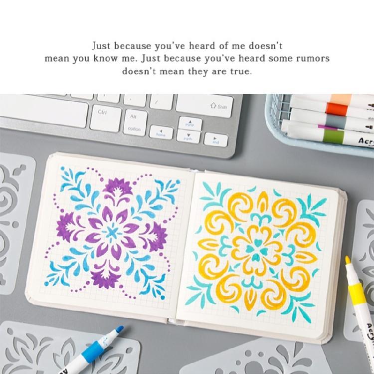 6 Pcs Flowers Stencils Drawing Stencils Leaf Templates For Creative Scrapbook Pages And DIY Home Projects