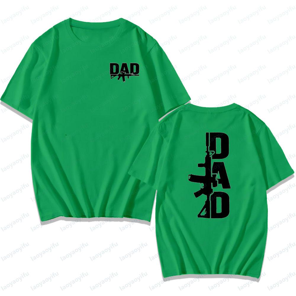 Army Dad TShirt Front Back Double Sided Print Shirt Gift of Clothing for The Father of A Veteran Soldier Daily Life Mens Tee