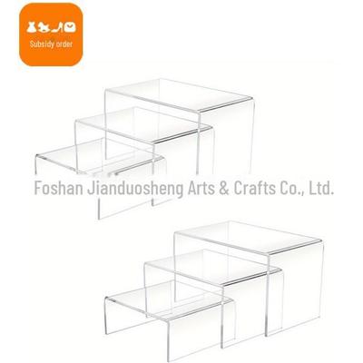 Acrylic U-shaped 3-Piece Display Stand for Figurines and Cosmetics Storage Shelf