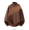 Men's Winter Thickened Turtleneck Sweater - Trendy Solid Color Youth Knitwear with Long Collar