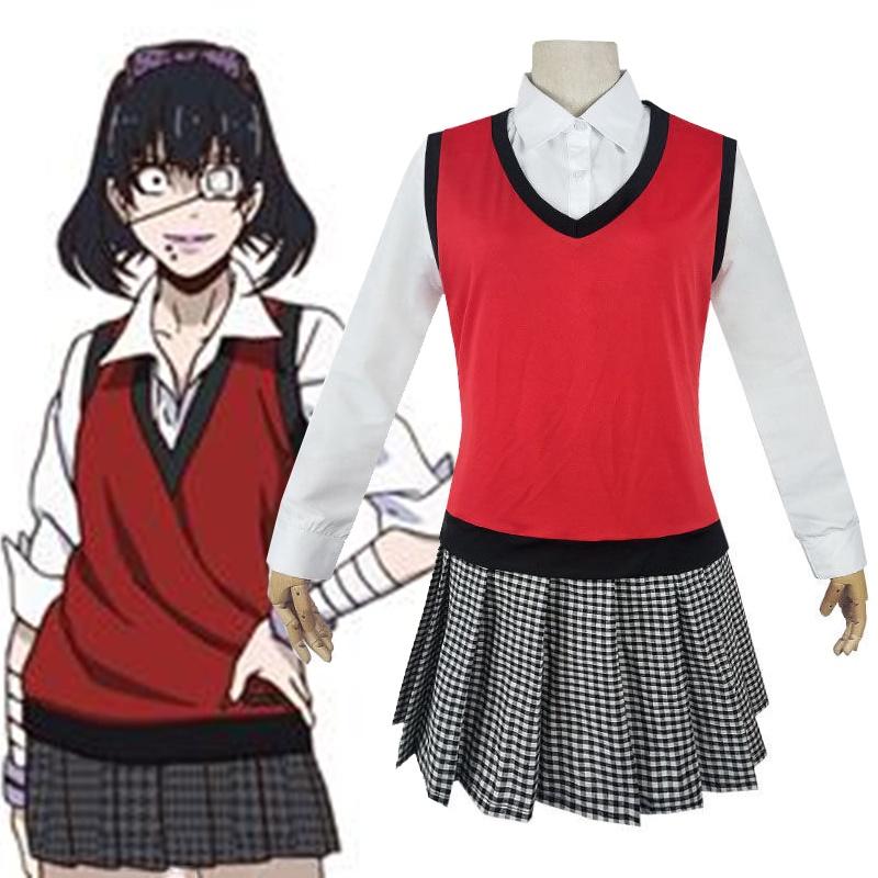 Kakegurui Midari Ikishima Outfit Exquisite School Uniform Dress Cosplay Set For Fans