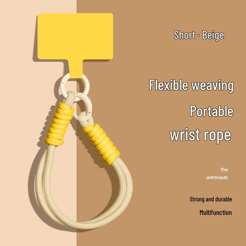 Popular Color-Block Phone Lanyard: Multifunctional Anti-Loss Case, Earphone Cover, Toy Bag, Woven Wrist Strap
