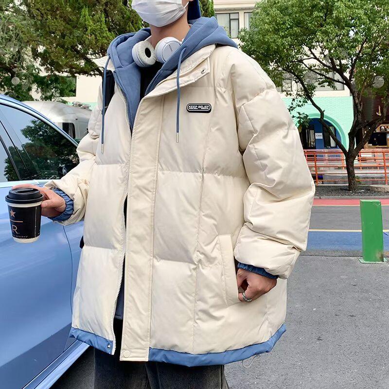 Men's 2025 New Style Winter Cotton Jacket: Thickened Two-Piece Look, Warm Padded Coat