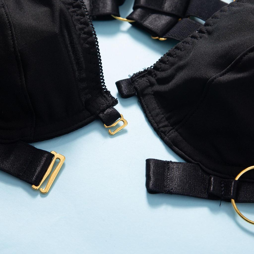 European & American Style Women's Pajamas: Seductive Metal Buckle Hollow-Out Bra Sexy Lingerie