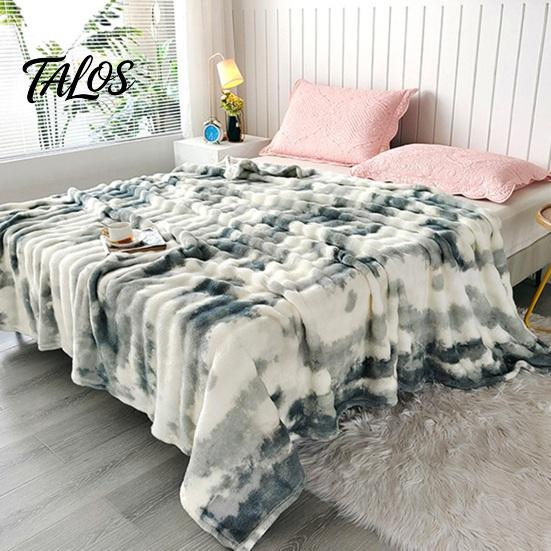 Manta Ligera de Aire Acondicionado 3D Burbuja Felpa Manta de Tiro, Tie Dye Piel Sintética de Conejo Textura Suave Peluda Cama Polar Cálida Acogedora Decorativa