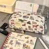 Adorable Canvas Pencil Bag, High-Value, Large Capacity, Double Zipper, Multi-Layer, for Student