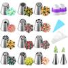 Flower-shaped Russian Piping Tips Nozzle Set for Valentine's Day Birthday Cupcake Cake Cookies Decoration Baking Tool Supplies