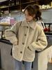 Women's Plush Lapel Coat - Sweet Style, Long Sleeve, Loose Fit, Thickened, Warm Winter Top