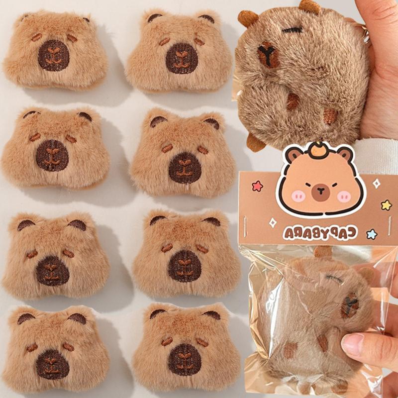 1/3pcs Cute Cartoon Capybara Plush Doll Brooch Bag Decoration Creative Fluffy Animals Stuffed Badge Pin For Women Birthday Gift