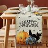 Halloween Pumpkin Black Cat Bat Table Runner Wedding Party Decor Tablecloth Christmas Dining Table Decor Table Cover