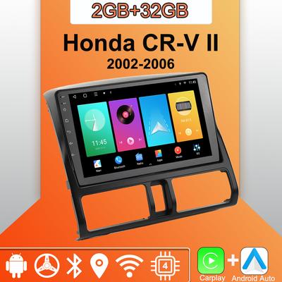 Android Carplay Radio samochodowe dla Honda CR-V II 2002-2006 Odtwarzacz multimedialny Jednostka główna Stereo Nawigacja GPS BT WIFI 2 + 32 GB