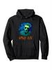 Unisex Van Gogh Starry Night & Gogh Big Joke Graphic Hooded Sweatshirt-260g Heavyweight Pullover Hoodie, Black with Blue & Orange Digital Print