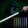 YDD Jedi Sith Lichtschwert mit Aluminium 16 Farben LED Lichtschwert für Intensive für Erwachsene Griff RGB Griff, Ändert, Kämpfe, (Schwarze Klinge)