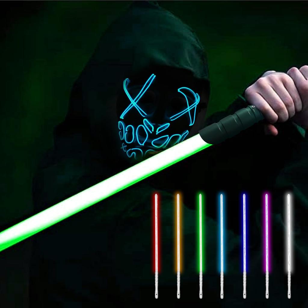 YDD Jedi Sith Lichtschwert mit Aluminium 16 Farben LED Lichtschwert für Intensive für Erwachsene Griff RGB Griff, Ändert, Kämpfe, (Schwarze Klinge)