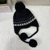 Warm Fair Isle Style Beanies Wool Ear Protection Hat Sweet Printing Knit Cap  Apparel Accessories
