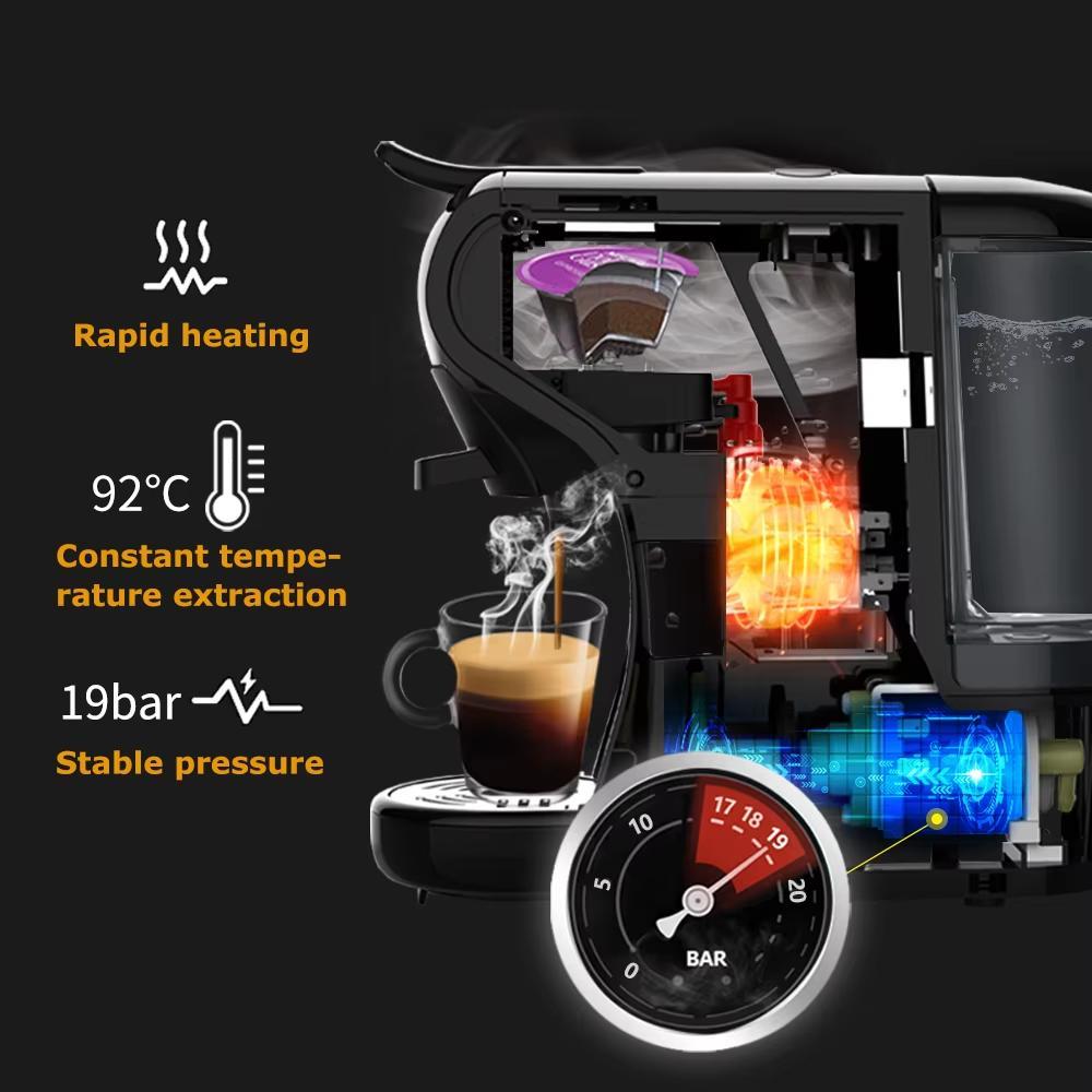 HiBREW H1A 220V Coffee machine espresso cold and hot extraction compatible multi-capsule small