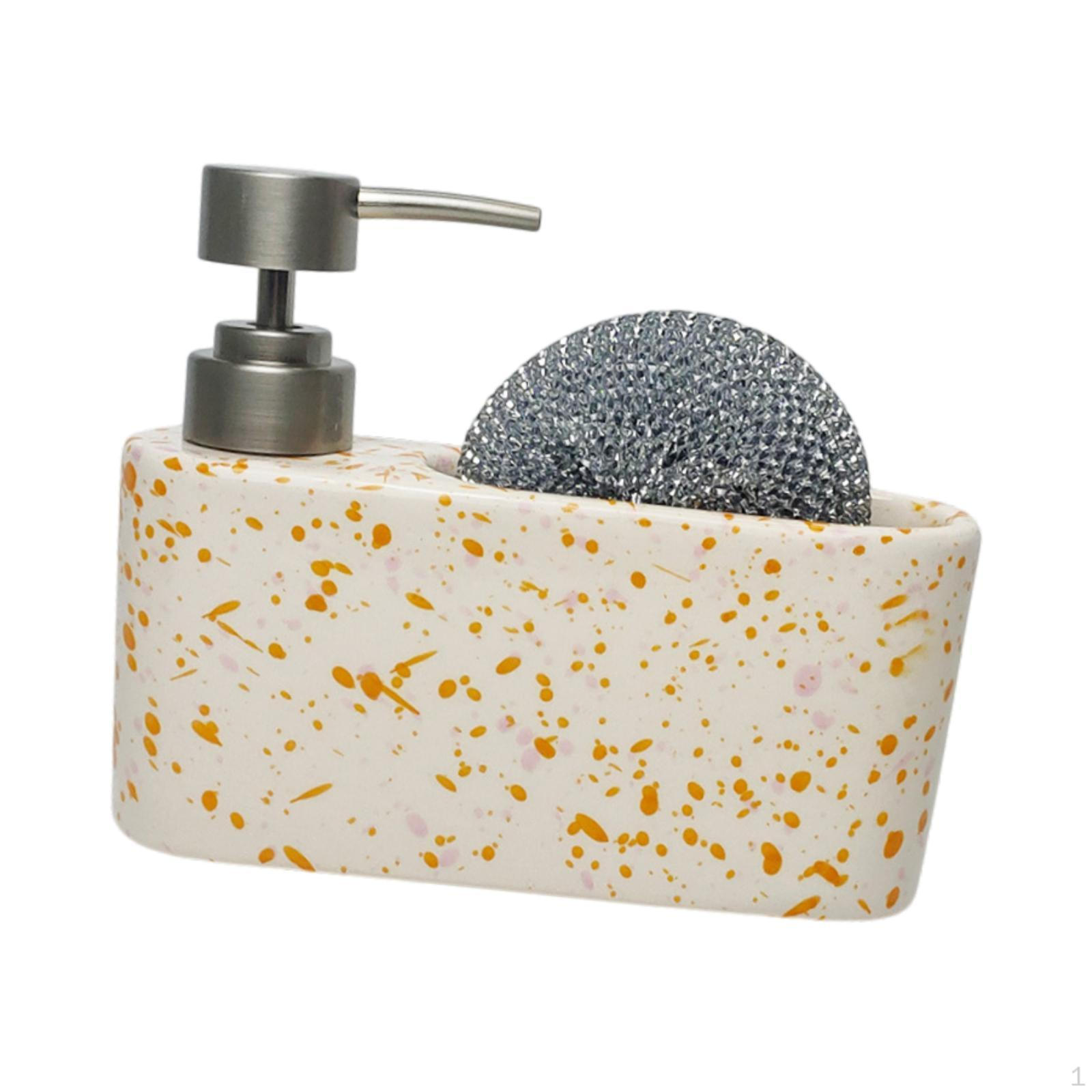 

Диспенсер для мыла с держателем для губки, функциональная бутылка-насос для ванной комнаты skin