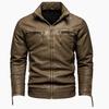 Men's Retro PU Leather Motorcycle Jacket with Pockets