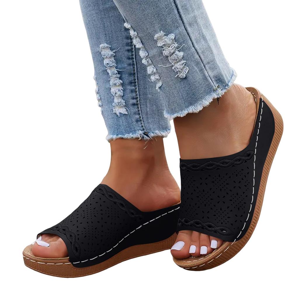 Scarpe Estive Sandali Donna Sandali Morbidi Sandali Slip-On da Donna Scarpe con Zeppa da Donna Calzature Taglie Forti Pantofola Donna