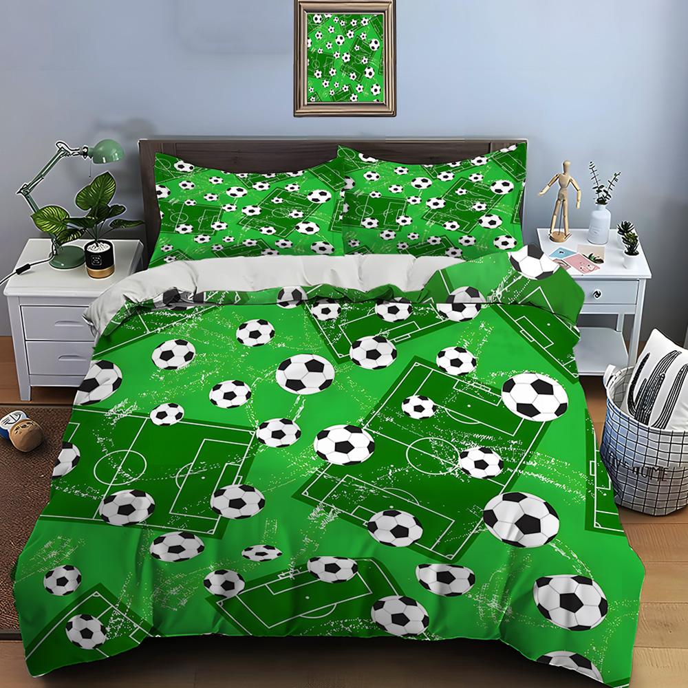 Football Print Bedding Set Sports Enthusiast Duvet Cover 1 Duvet Cover 2 Pillowcases Adult And Children Bedding Set Luxury Gifts