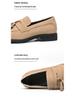 Men's Plus Size Matte Leather Tassel Loafers: Pointed Toe Business Casual Dress Shoes
