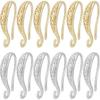 Beebeecraft 20Pcs 2 Color U Shape Earring Hook 18K Gold Platinum Plated French Ear Wires Open V Shape Dangle Earring Findings for DIY Earring Making