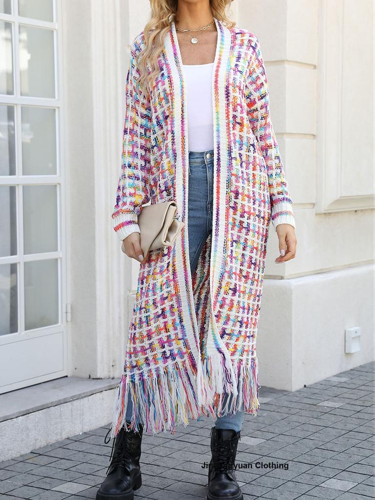 New Spring Arrivals Oversized Ruffled Long Cardigan Sweater Women's  Fashion