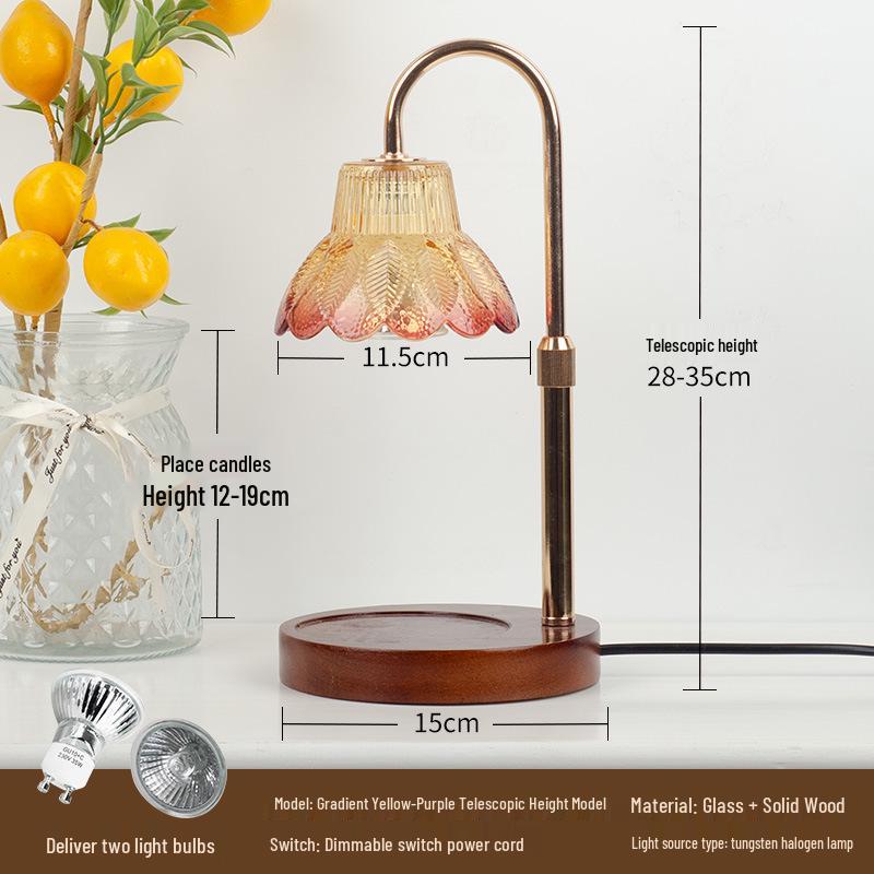 Retro Glas Aromatherapie Wachsschmelzlampe - Flammlose Duftende Schlafzimmer Nachtlicht Schreibtisch Dekoration