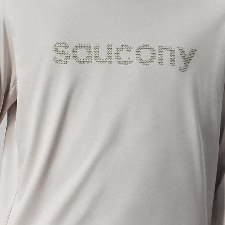 SAUCONY Urban Lifestyle Collection All-Weather Fashion Versatile Crew Neck Long Sleeve T-Shirt Men Tops Smoke-Gray SA2259LT01C-GR084