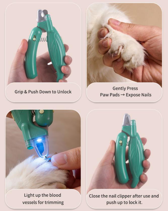 -in-the-Dark Pet Nail Clippers for Cats and Dogs – Lighted Nail for Small Animals