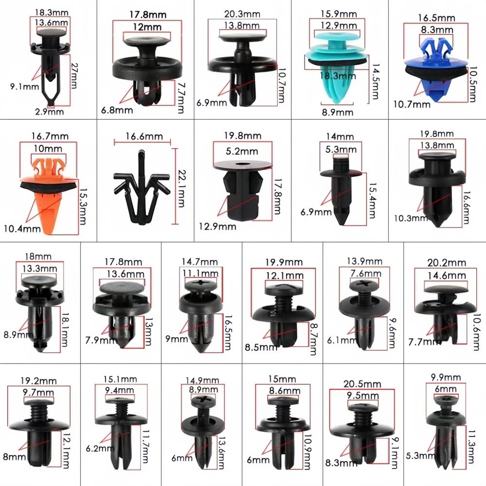 635PCS Automotive Plastic Fastener Kit for Door Trim Panel Bumper Fender Grille Radiator Cover Retainer 45 Tool Trim Removal Set