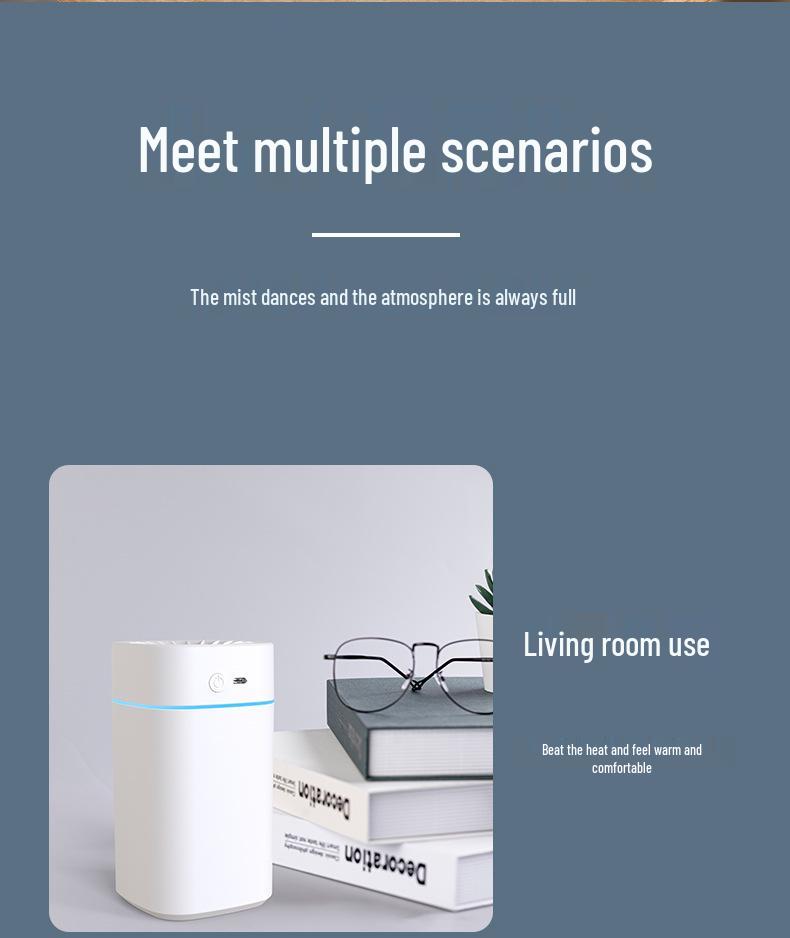 Compact USB Aroma Diffuser & Humidifier with Night Light for Home, Bedroom, and Car