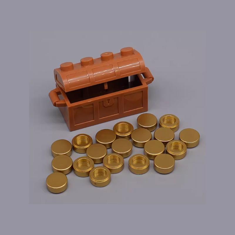 MOC City Treasure Series Set Accessories Building Blocks Gold Ore Silver Crystal Diamond Box Gold Key Dollar Cash Brick Kid Toys