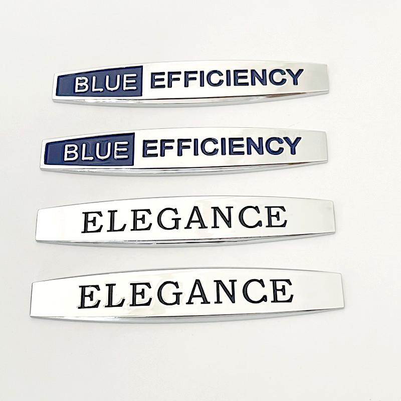 1 Pair of Metal 3D Stickers for Car Front Bumper, Emblem, Badge, Accessories for Efficiency Blue, Stylish Sticker Mercedes W204 C200 E200