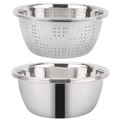 Practical Stainless Steel Mixing Bowl for Food Preparation and Storage