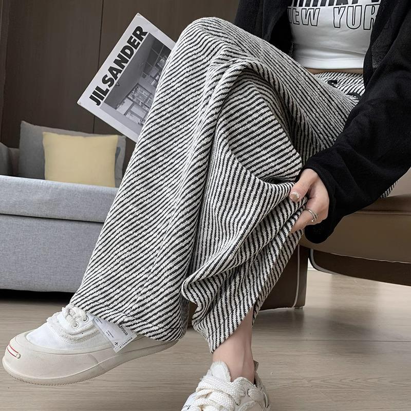 

Petite Women s High Waist Striped Wide-Leg Summer Pants XS (60-79 kg)