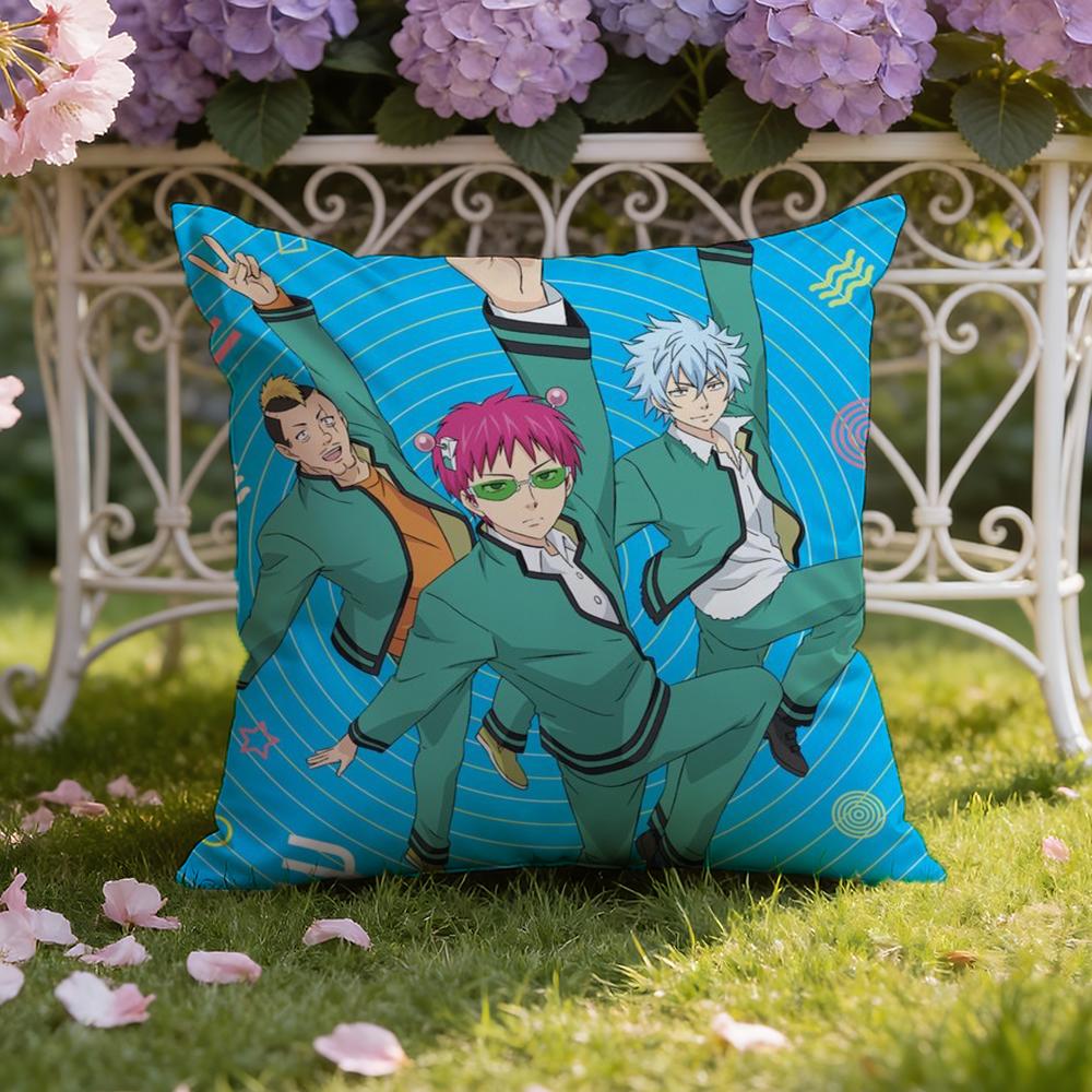 The D-Disastrous Life of S-Saiki K Cushion Cover Home & Car Dual-Scene Pillow Cover: Reversible for Premium Comfort