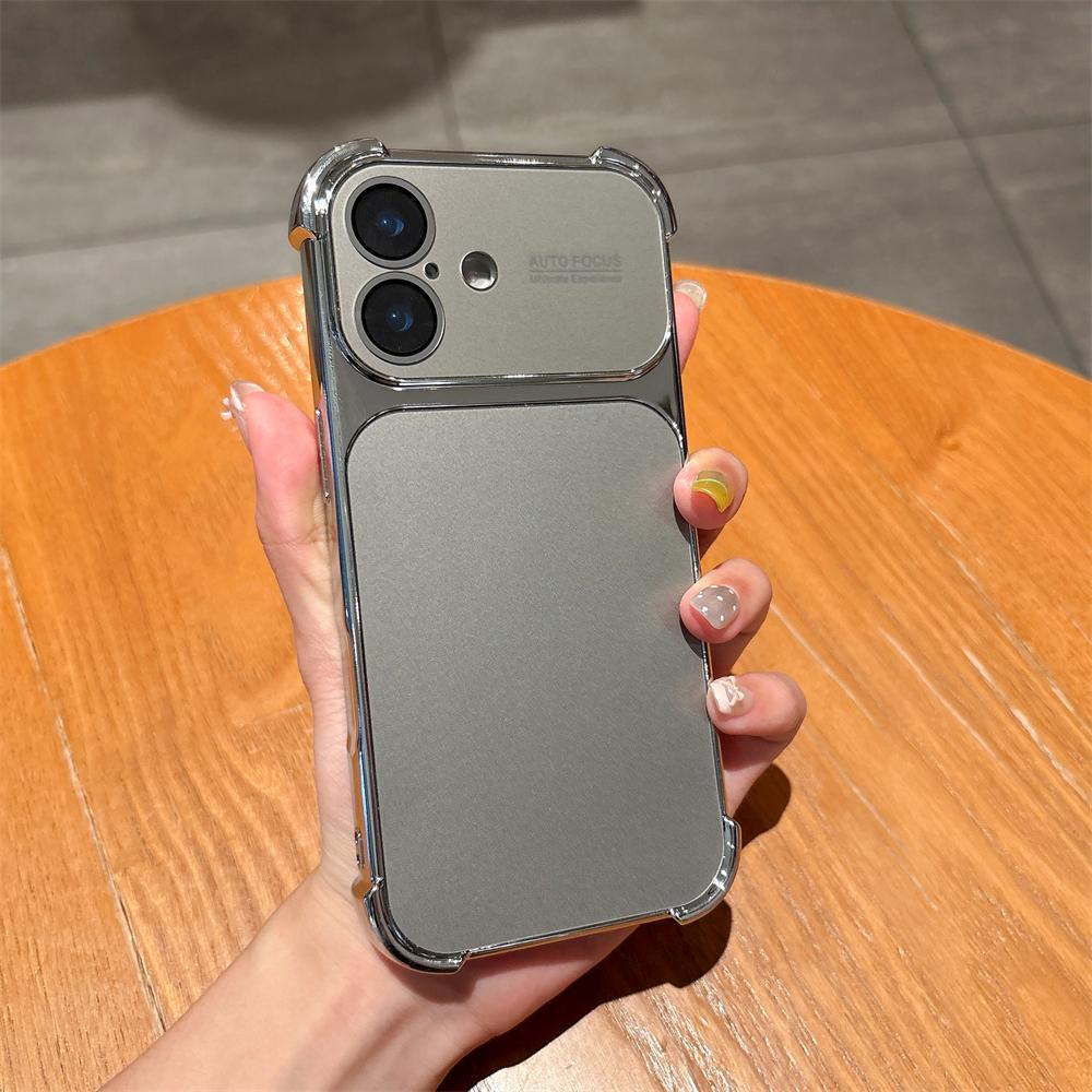 

Plating AG Matte Shockproof Case For iPhone 17 16 15 14 13 Pro Max Four Corner Anti Fall Camera Lens Protection Cover iPhone17