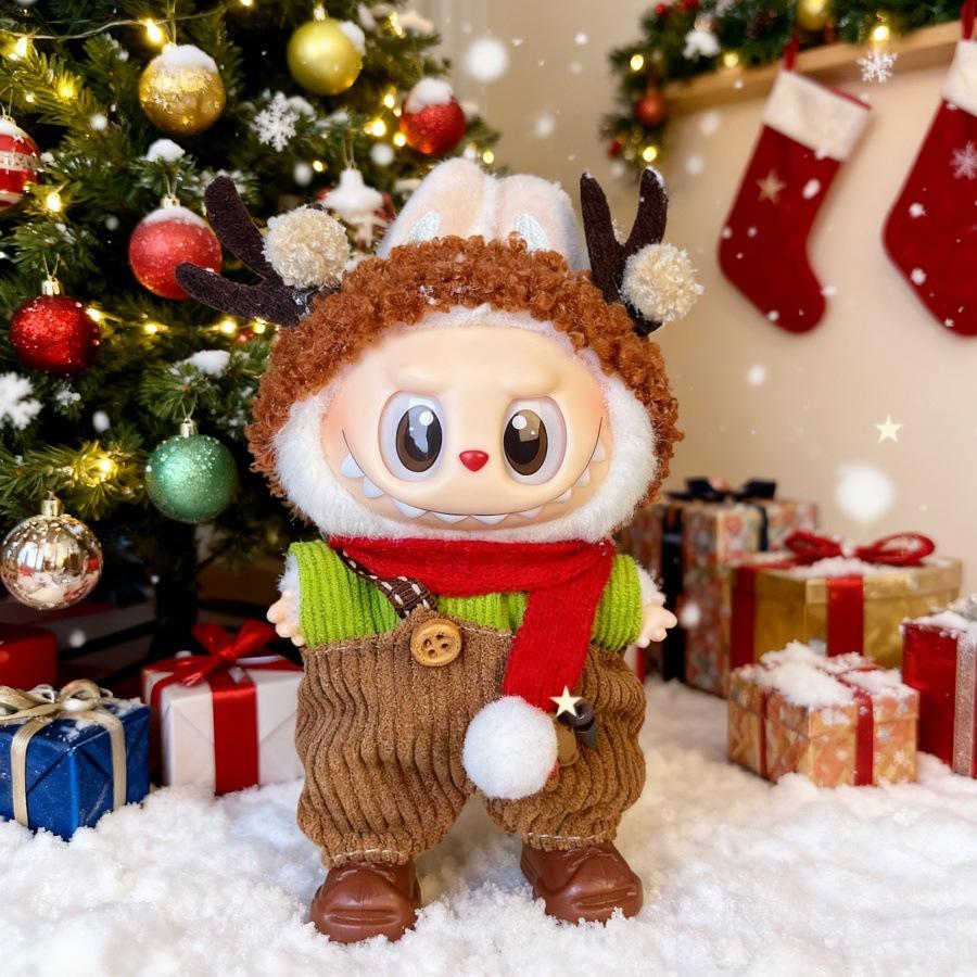 Clothes Only - Suitable for Labubu Baby Clothes, One, Two and Three Generations of Labubu Pendant Dolls Can Wear Christmas Baby Clothes Set