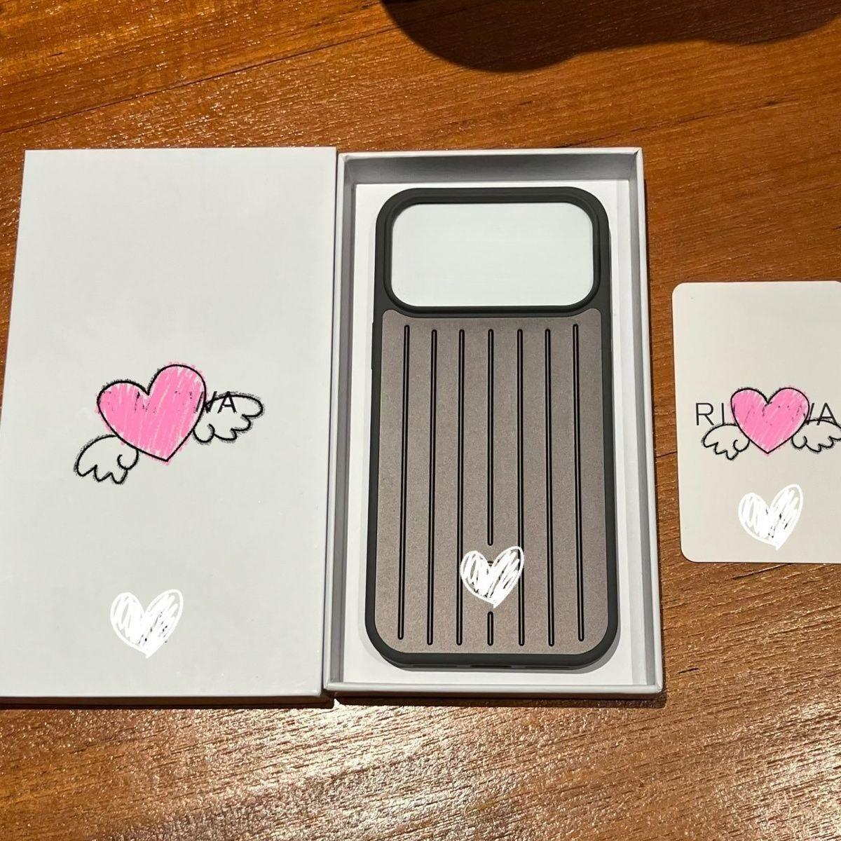 

Розкішний Оригінальний Алюмінієвий Сплав З Подарунковою Коробкою Чохол Для Телефону Для iPhone 17 Pro Max 16 15 14 13 Для RIMOWA 3D Гофрований Смугастий Бізнес Чохол Для Багажу iPhone 13 сірий колір