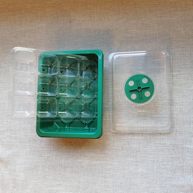 Gardening Seedling Tray Set: 6-Hole & 12-Hole Trays with Air Vents and Switchable Lids - 3 Pieces