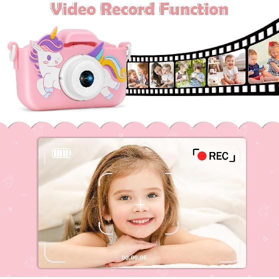 Kids Camera, Christmas Birthday Gifts for Kids, Toddler Camera Toys, 3 4 5 6 7 8 9 Year Old Girl Gifts, Camera for Kids, Multifunctional Digital