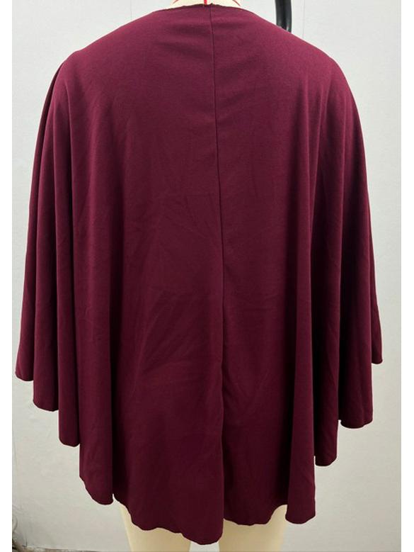 Women's Elegant Solid Color Shawl Cape Coat 2024