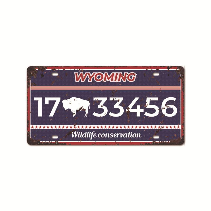 Vintage Tin Art with 1530 License Plate Design: Ideal for American - style Background Wall Decor