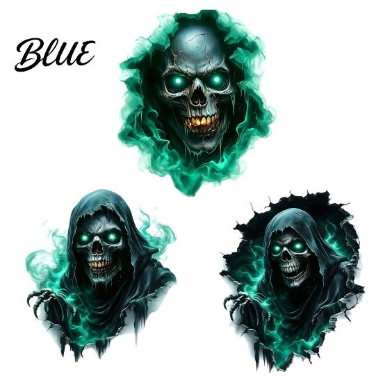PVC Wall Stickers Halloween Theme Sticker Horror Skull Decal Waterproof Self-adhesive Removable Art Art for Home Living Room Bedroom And
