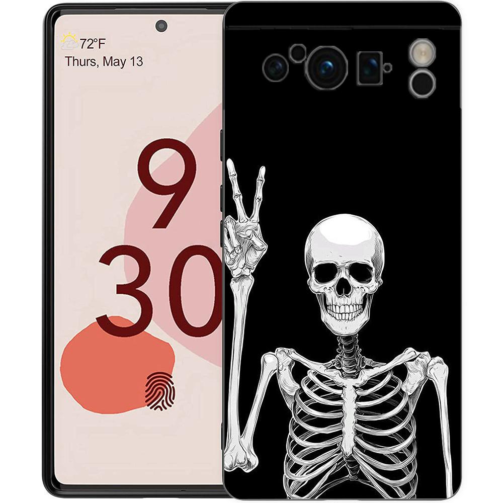

Hard Pink Purple Skull Phone Case For Google Pixel 10 9 8 7 Pro 9A 8A 7A 6A 6 Pro XL Soft TPU Bumper Black Cover Pixel 10