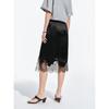 PEACEBIRD Women's Acetate Satin Lace Midi Skirt