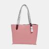 [Pre-Owned] Willow 35 Pebble Grain Zip Lock Long Handle Leather Tote Bag Large - Excellent #73BUES
