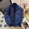 American Style Men's Trendy Loose-Fit Cotton Bomber Jacket - Winter Warmth with Stand Collar